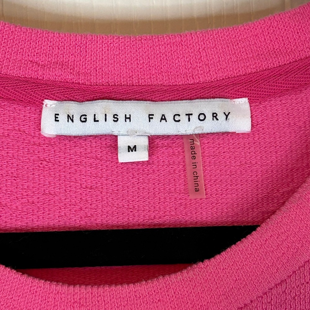 English Factory Pink Ruffle Sleeve Babydoll Dress Womens Medium - Picture 4 of 10